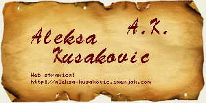 Aleksa Kušaković vizit kartica